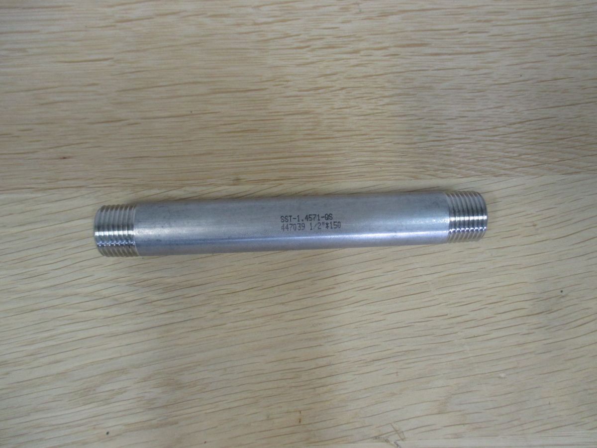 Edelstahl Rohrdoppel Nippel AG + AG 1/2