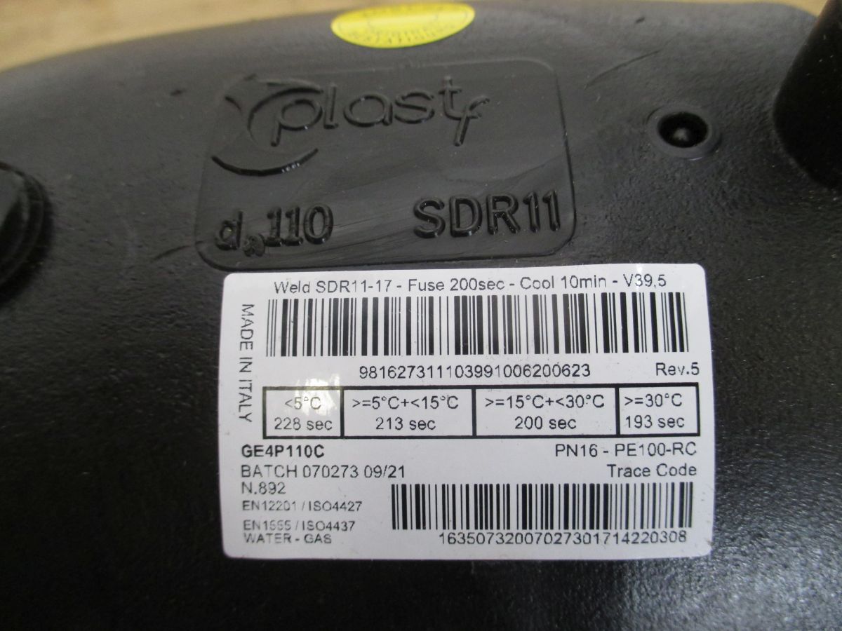 PLASTITALIA Elektroschweißbogen 45° Übergangsbogen aus PE/Messing mit IG K18/522
