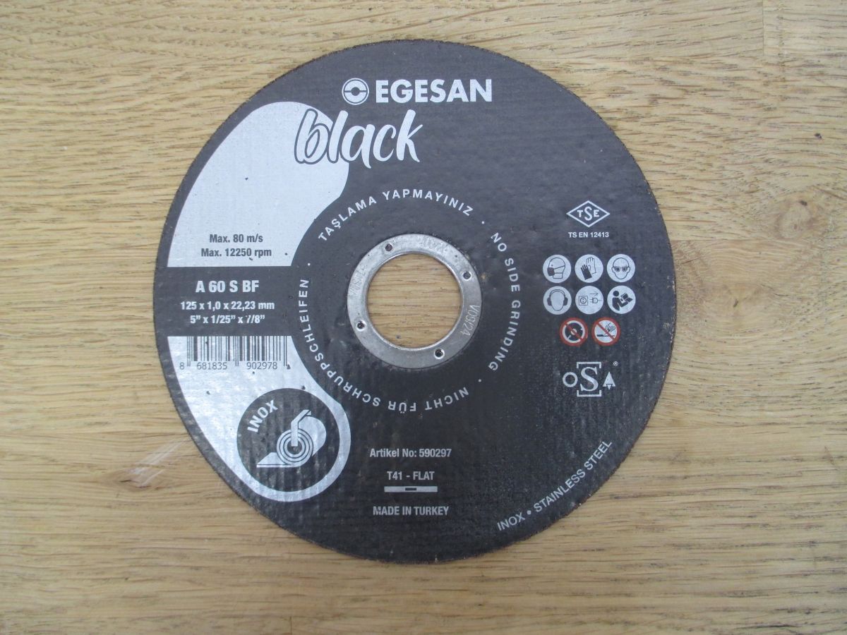 Trennscheibe Egesan black A 60S BF Inox Stahl DN 125 x 1 x 22,23 mm K18/530