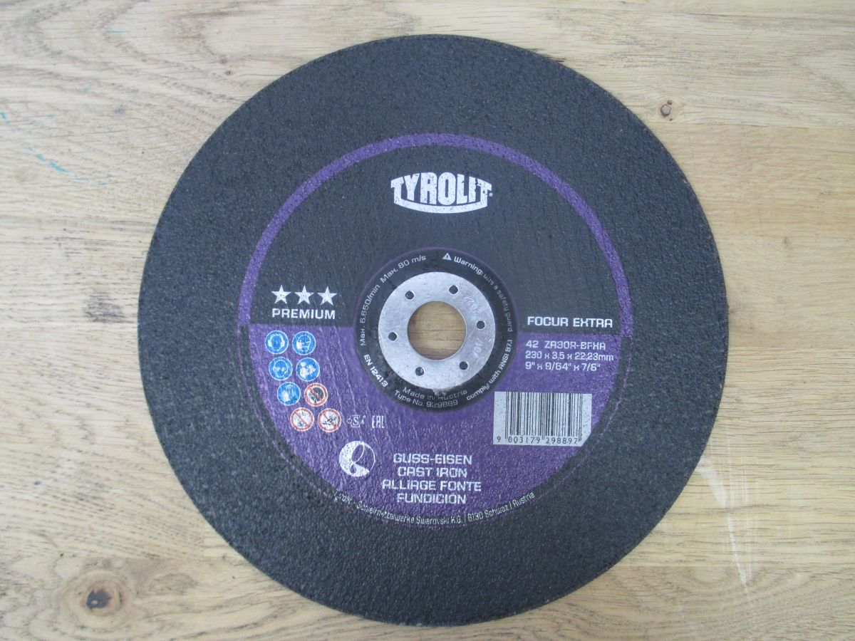 Trennscheibe Tyrolit ZA30R Guss Eisen FOCUR EXTRA DN 230 x3,5x22,233 mm K18/532