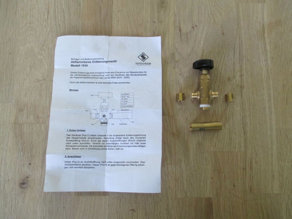 Seppelfricke Abflammbares Entleerungsventil DN 8 Wasser Art.Nr 0200876 K18/91