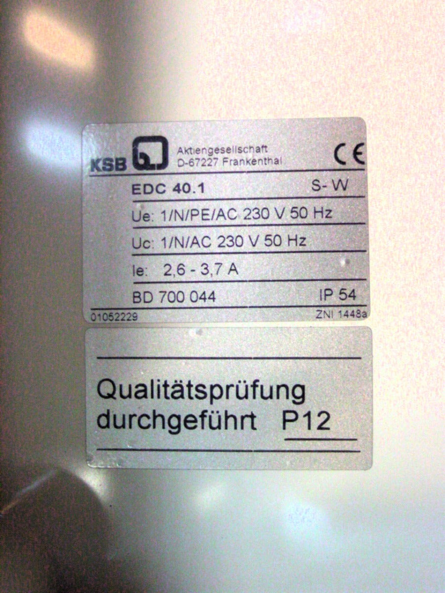 KSB Schaltgerät EDC 40.1  Ident-Nr. 19070262 1x230 V P13/506