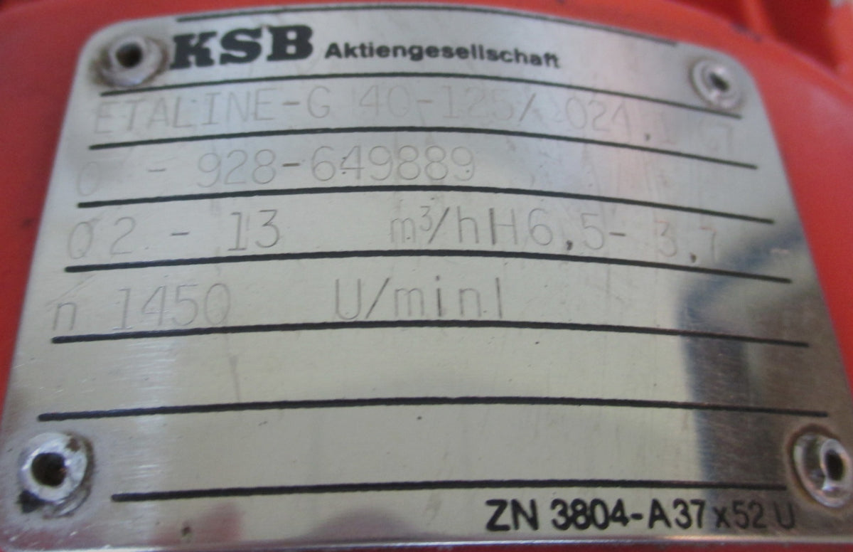 KSB ETALINE G40-125/024,1 G7 Heizungspumpe 380V  P13/623