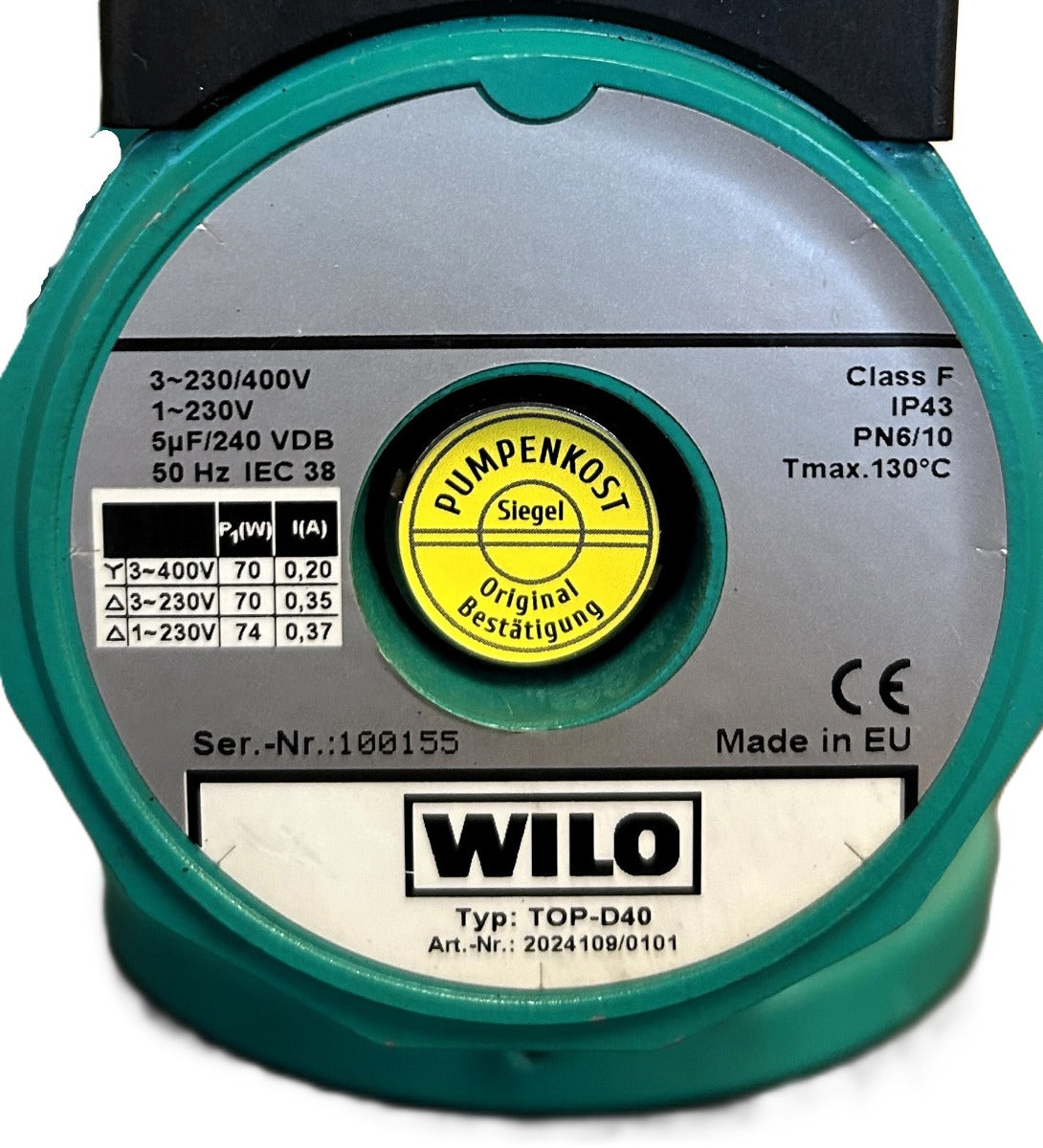 Wilo TOP-D 40 3x400V Umwälzpumpe 220 mm Heizungspumpe  P14/552