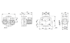 Grundfos UPSD 32-30 F 220mm Heizungspumpe 3x400V Umwälzpumpe Doppelpumpe P14/1036