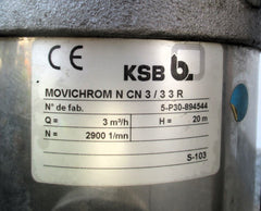 KSB MOVICHROM N CN 3/33 R Druckerhöhungspumpe 3x400V  P14/894