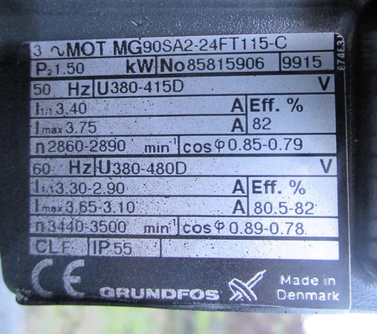 Grundfos LP 65-125/104 A-F-A-AUEE Kreiselpumpe 3 x 400 V  P15/338