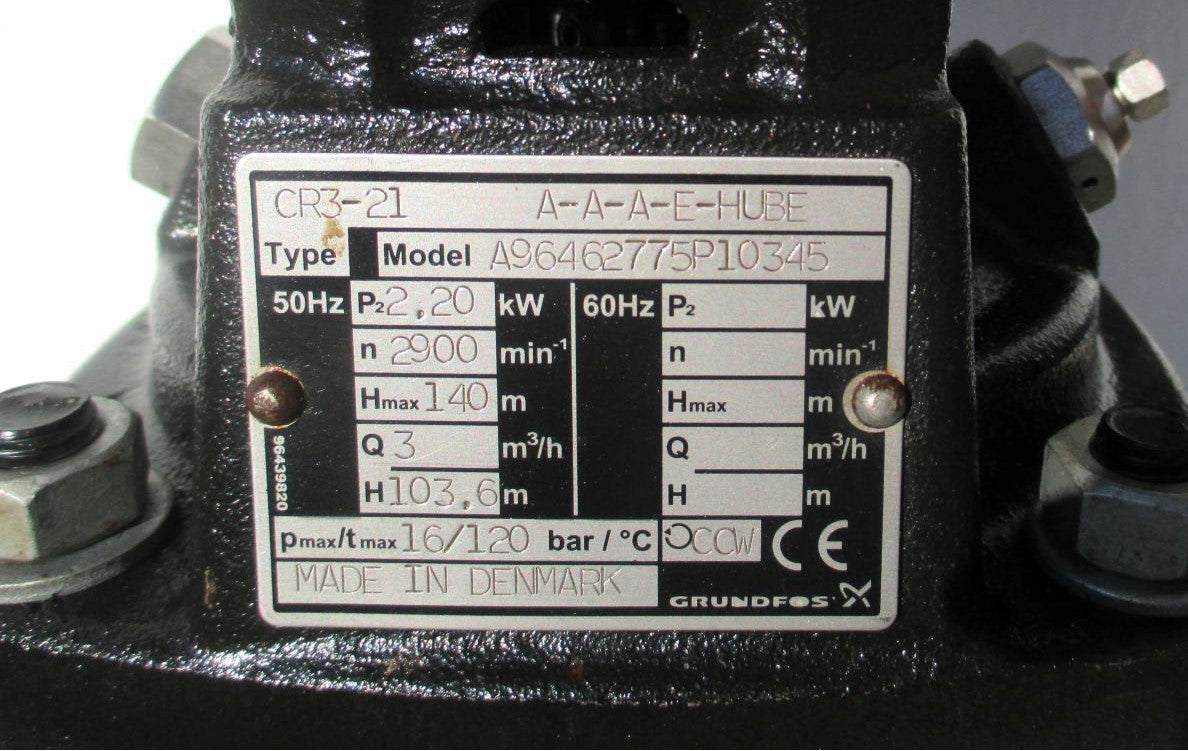 Grundfos CR 3 - 21 A-A-A-E-HUBE Druckerhöhungspumpe 3x400V Druck P16/309