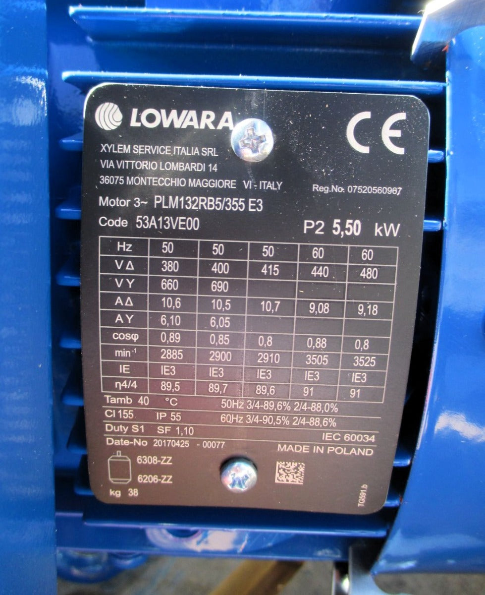 Lowara LNESH 65 - 125/55/P25VCS4/4 Inlinepumpe Kreiselpumpe 3x400V 5,5kW P21/24