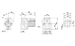 Grundfos UPS 100 - 30 / 4F Heizungspumpe 3x400V Umwälzpumpe 450mm P21/65