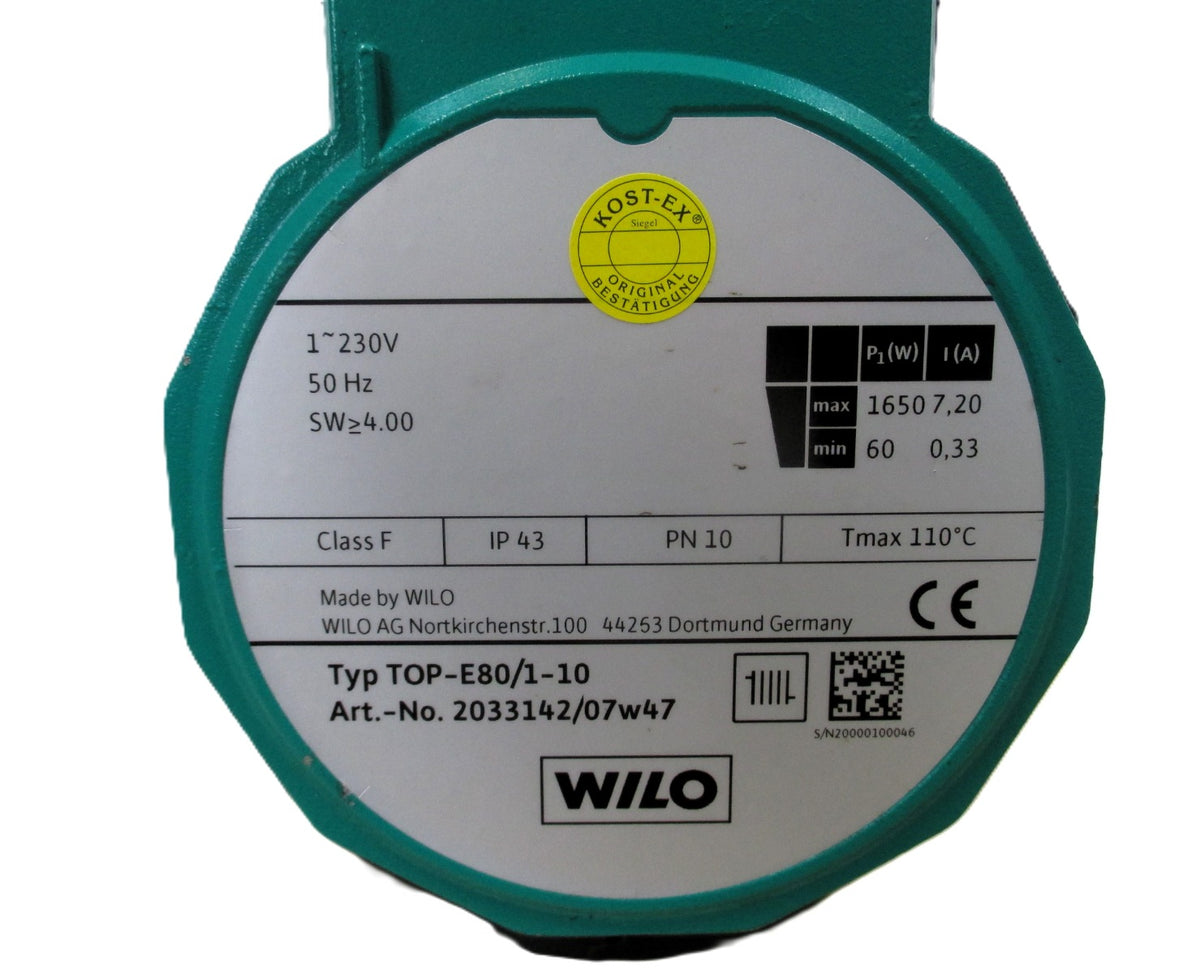 Wilo TOP-E 80 / 1-10 Heizungspumpe 1x230 V 2033142 P21/79