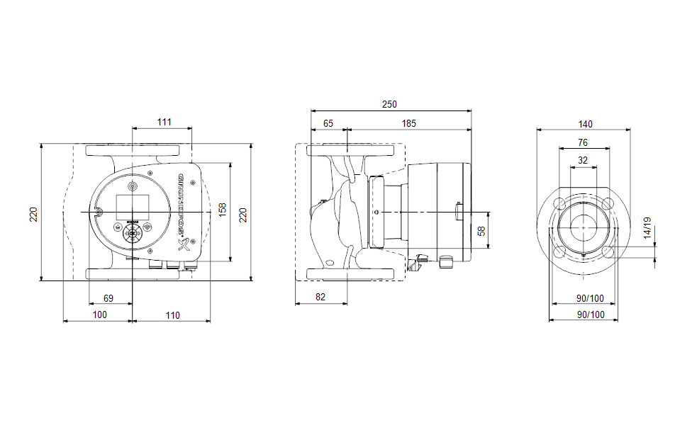 Grundfos Magna 3 32-40 F 220 Energiesparpumpe – Heizungspumpe 1x230V Umwälzpumpe P23/8