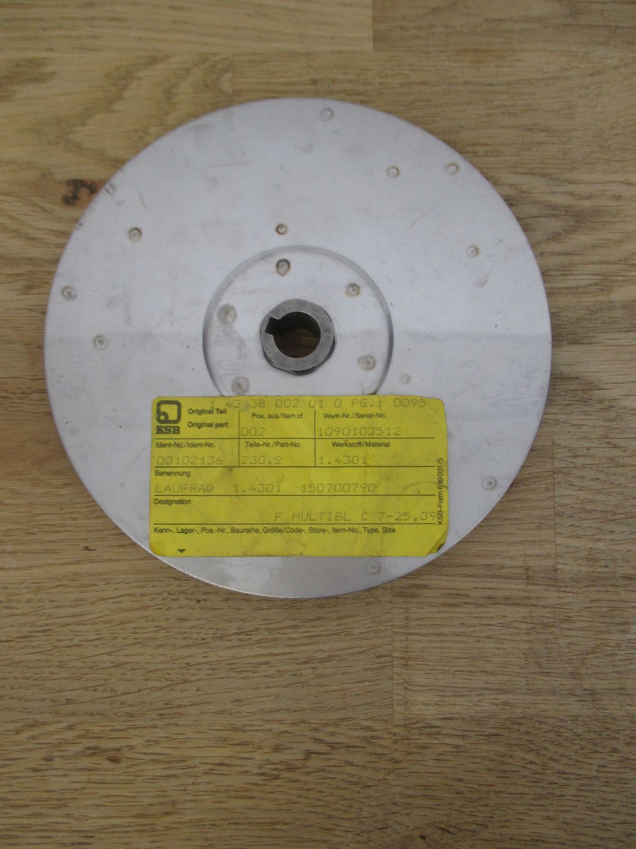 KSB Pumpen Laufrad 150700790 – Edelstahl Ersatzteil 1.4301 für Thermoölpumpe, Ø 155 mm S13/385