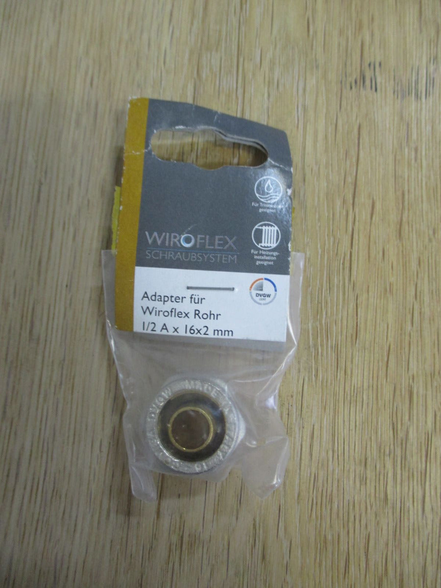 Wiroflex Rohr Adapter für Heizung 1/2 A x 16 x 2 mm DVGW Nr. 260459 S13/516