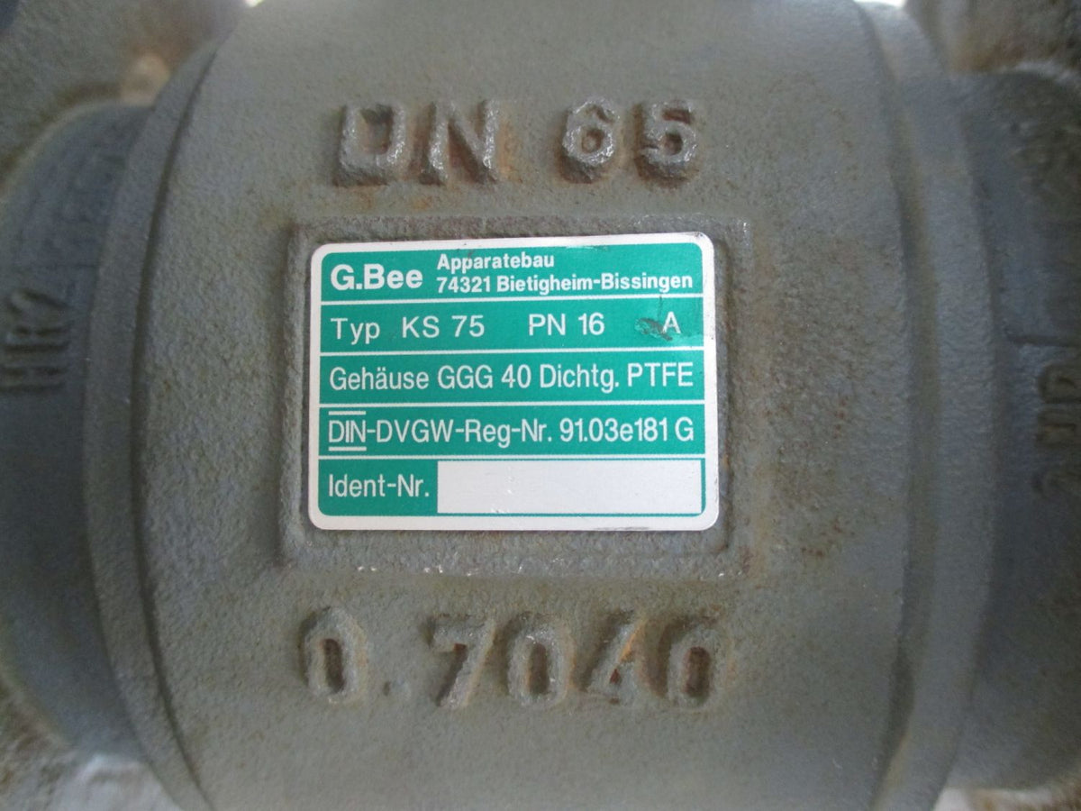 G.Bee Typ KS 75 PN 16 Absperrventil DN 65 170 mm Kugel Hahn Pumpenkost S16/374 
