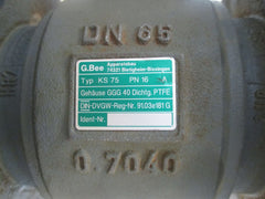 G.Bee Typ KS 75 PN 16 Absperrventil DN 65 170 mm Kugel Hahn Pumpenkost S16/374 