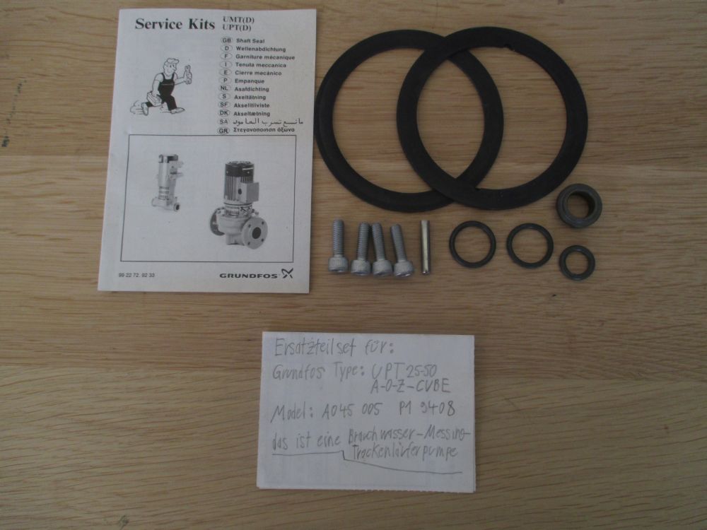 Ersatzteil Kit für UPT 25 - 50 A-O-Z-CVBE Gleitringdichtung Dichtsatz S17/58