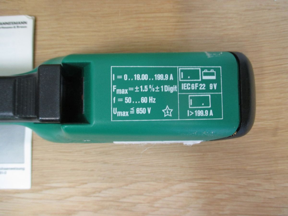 Mannesmann Strommesser ID 200 Clip-On Ammeter Zangenstrommesser Messgerät S20/19