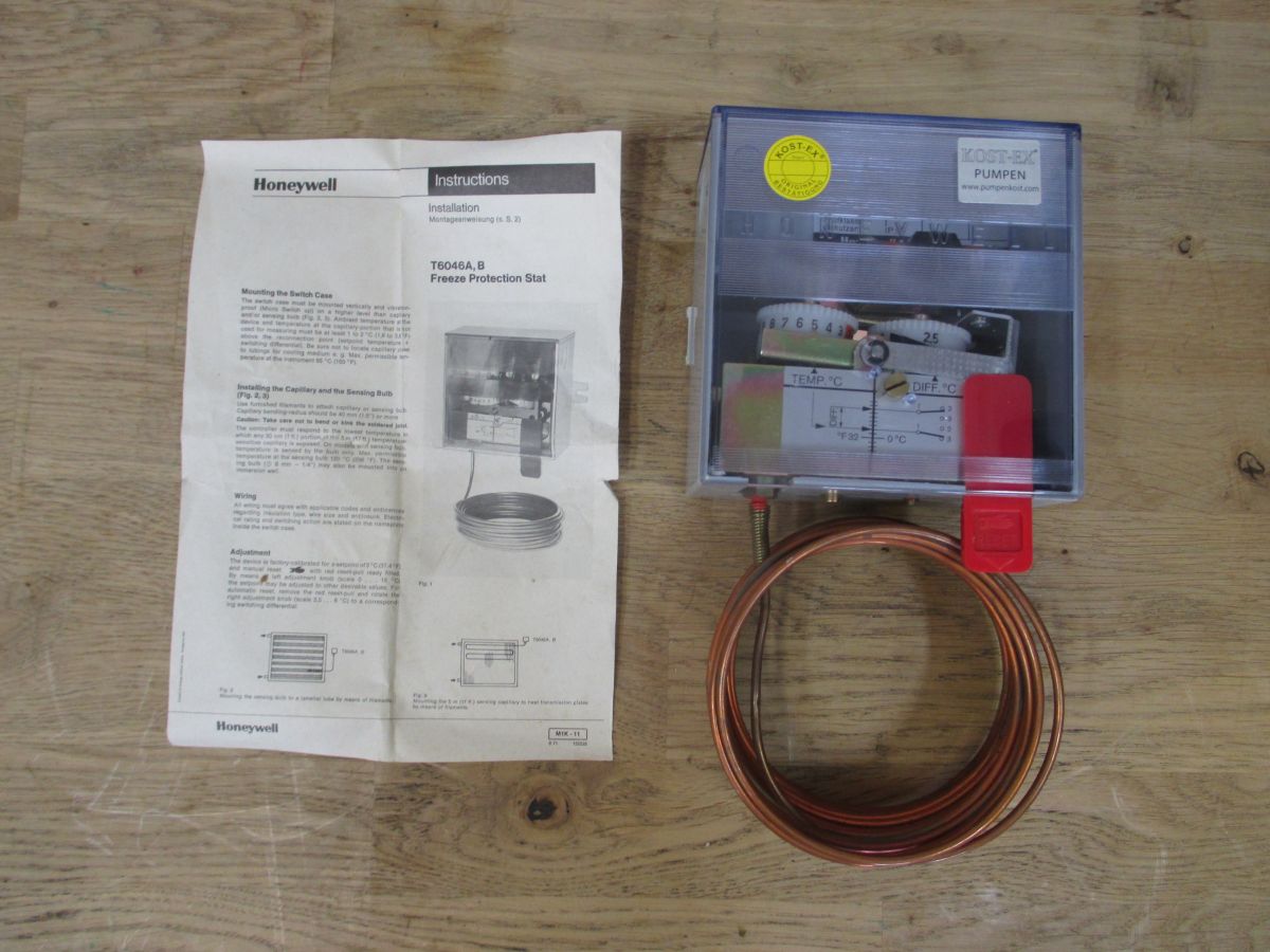 Honeywell T6046A Frostschutz Thermostat Kühlhäuser Kapillar Rohr Fühler S8/37