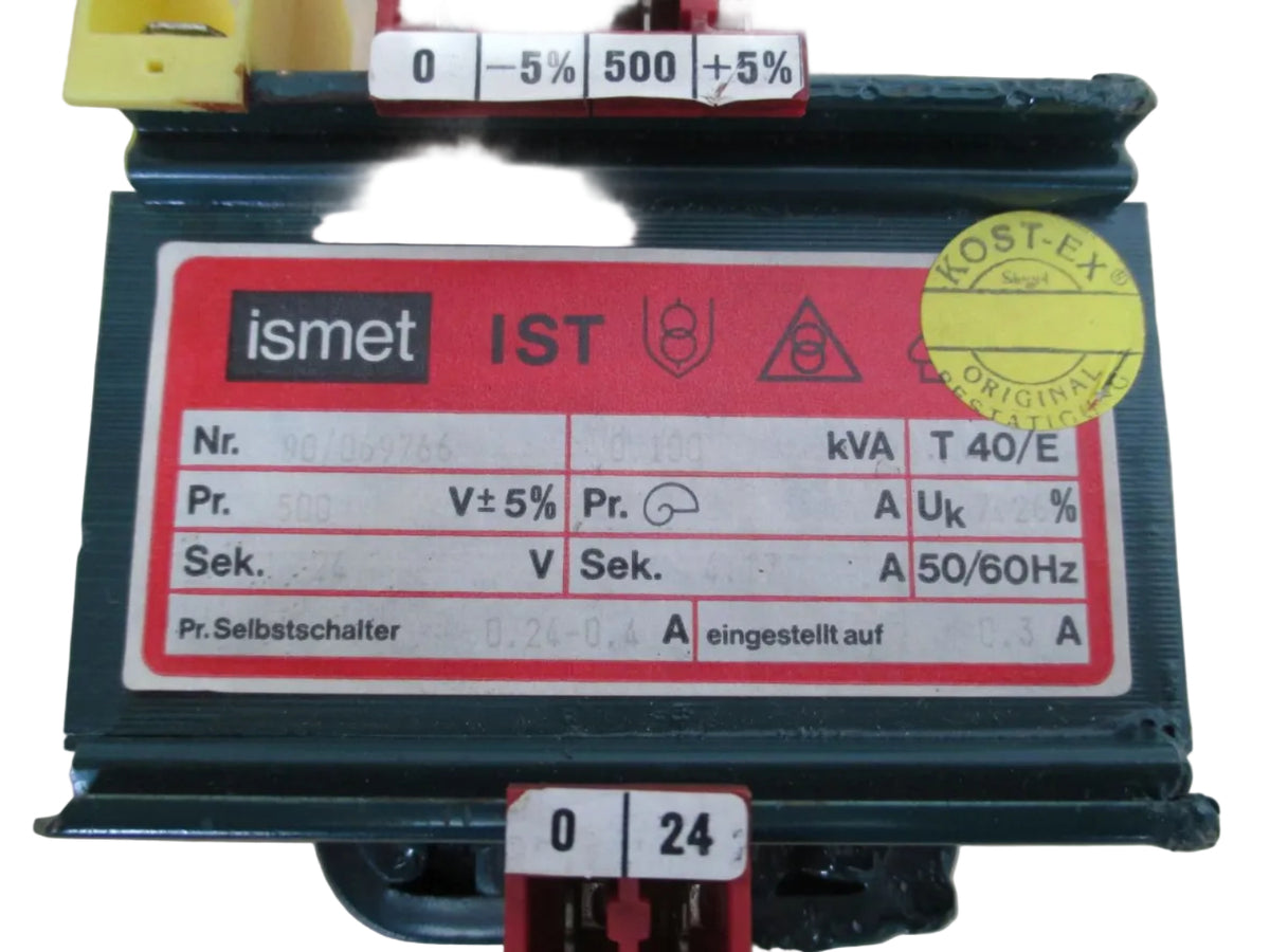 Trafo Ismet IST Nr. 90/069766 pri 500 +-5% sek 24 V 4,17A 100 VA KOST-EX T11/46