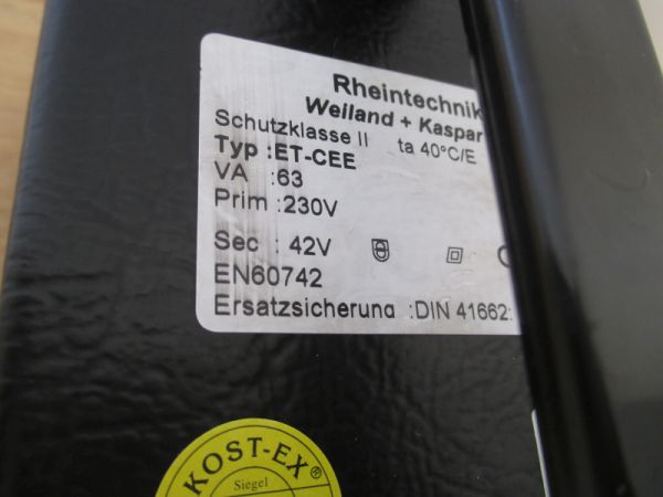 Sicherheitstrenntrafo Weiland + Kaspar ET-CEE pri 230 V sek 42 V 63 VA T17/1