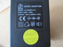 Netzteil LF AC Adapter LF15300D-4113 input 230 V output 15 V 4,5 VA Trafo T9/611