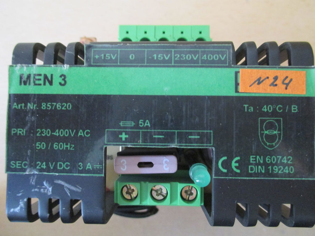 Trafo Men 3 pri 230 - 400 V AC sek 24 V DC 3 A Transformator KOST-EX T9/615
