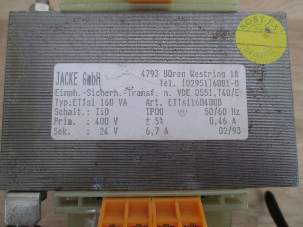 Transformator Jacke ETTsi 160 VA pri 400 V +-5% sek 24 V 6,7 A KOST-EX T9/711