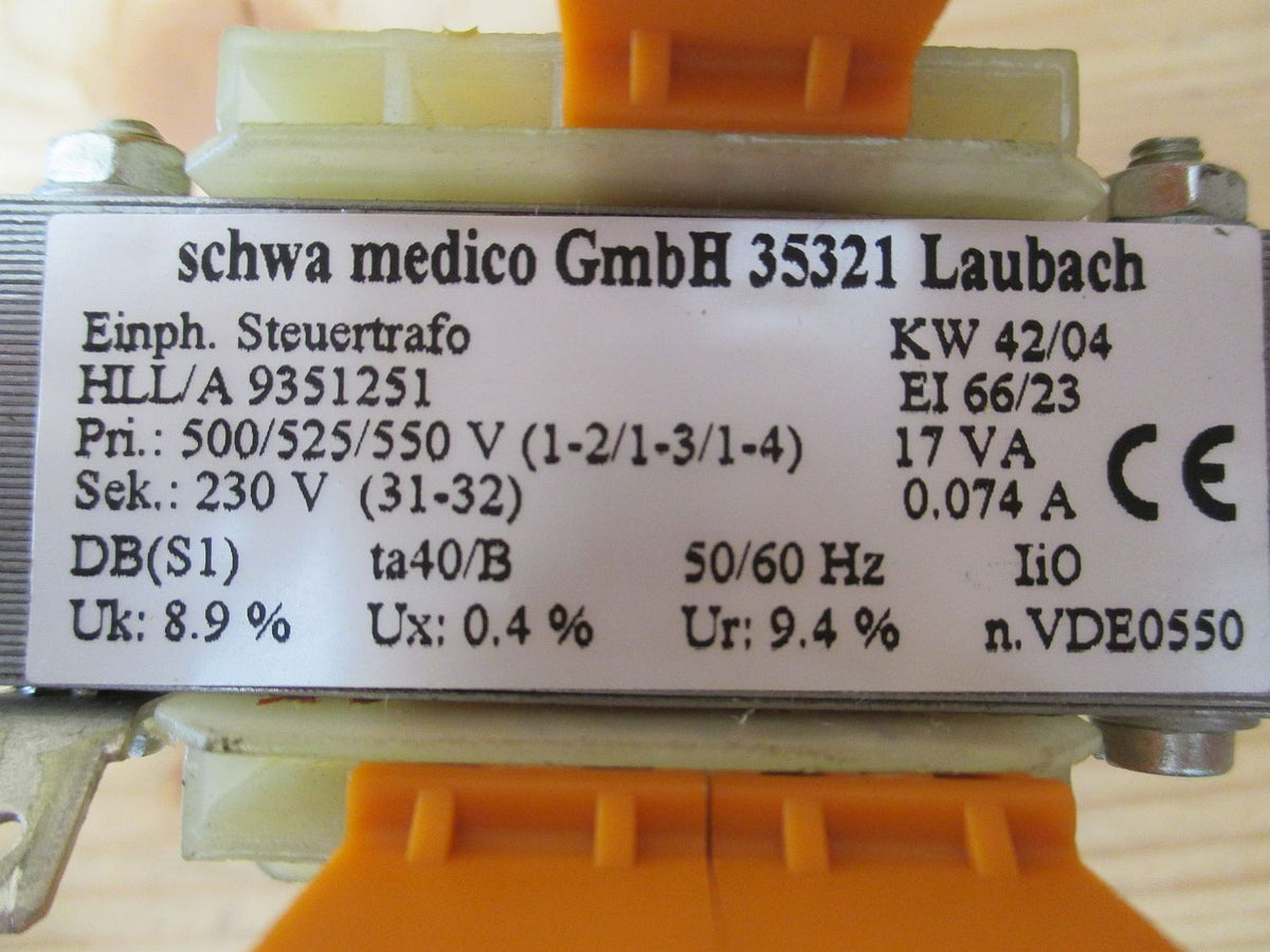 Trafo Einph. Steuertrafo pri 500 525 550 V sek 230 V 0,074A 17VA KOST-EX T9/730