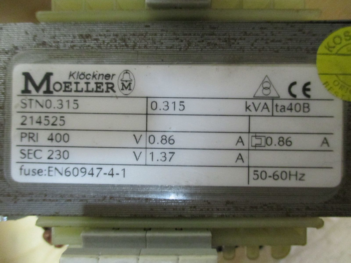 Trafo Klöckner Moeller 214525 pri 400 V sec 230 V 0,315 kVA KOST-EX T9/759 