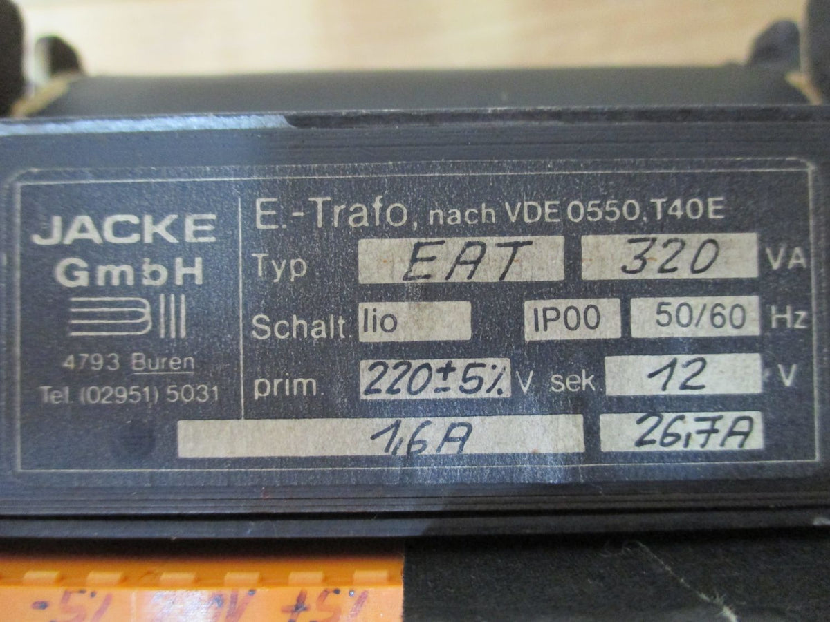 Trafo Jacke EAT pri 220 V +- 5% sek 12 V 1,6 A 320 VA KOST-EX T9/765