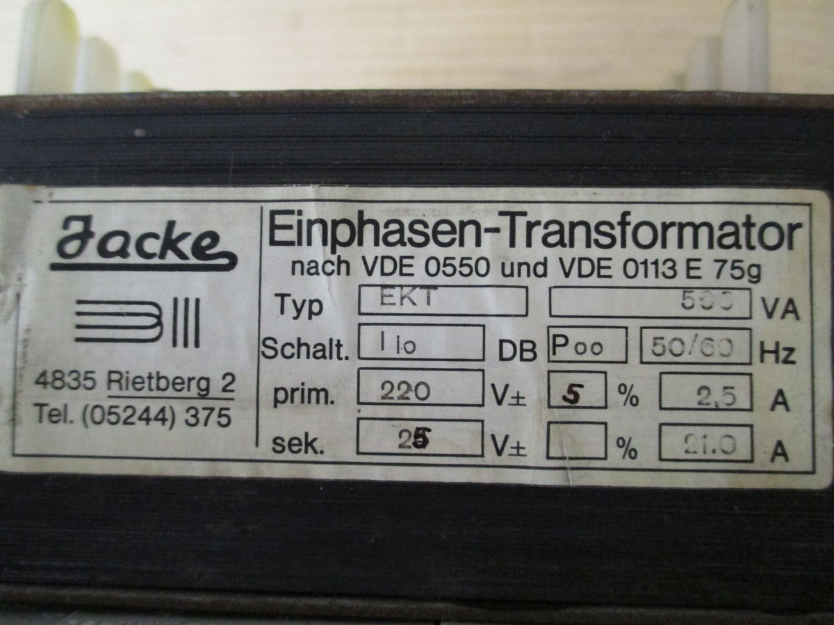 Trafo Jacke EKT pri 220 V +-5% 2,5 A sek 25 V 21 A 500 VA KOST-EX T9/849 