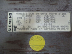 Trafo Siemens 4AM6215-2CB pri 399 380 361 V sec. 24 V 565,5 VA KOST-EX T9/850