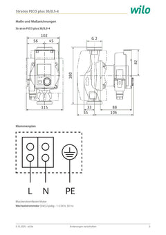 Wilo Stratos PICO Plus 30/0,5-4 180mm Hocheffizienzpumpe 1x230V Heizungspumpe P25/55