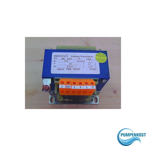 Müco Einphasen Transformator EK 200 144 VA pri 220 V 6 8 12 V 12 A T9/567