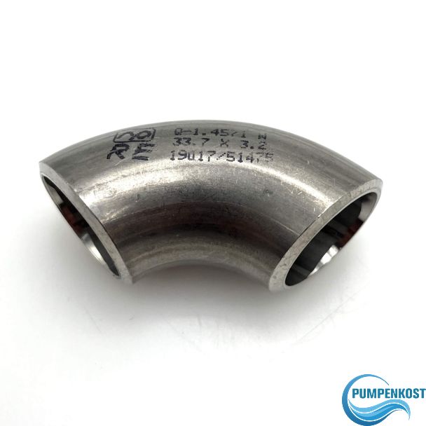 Schweißbogen V4A aus Edelstahl 33,7 mm x 3,2 mm 90 Grad S14/328