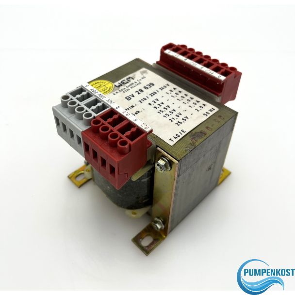 WEM BV 28639 Trafo pri 210 / 220 / 240V sec 9,2V - 25,5V 1-2A   T10/107