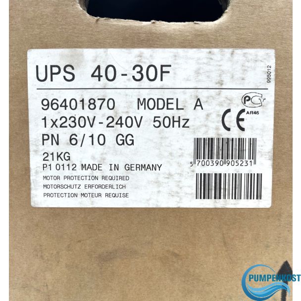 Grundfos UPS 40-30/F 250 1x230V Heizungspumpe  P11/92