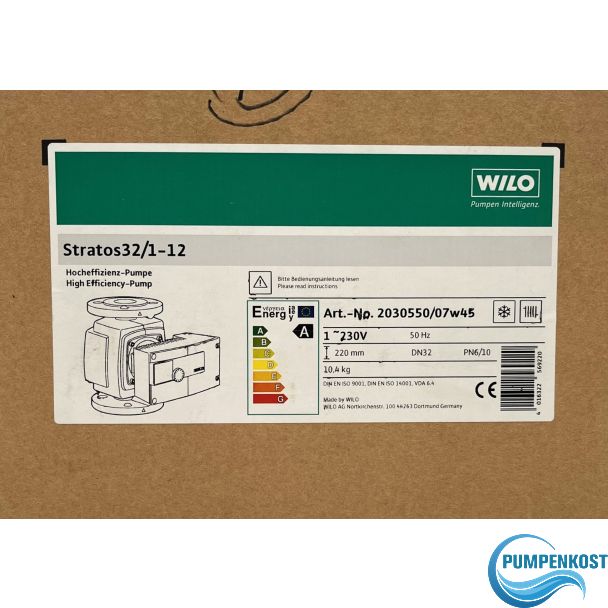 Wilo STRATOS 32/1-12 Energiesparpumpe 220 mm P13/538