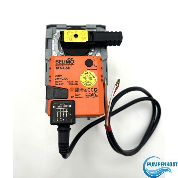 Belimo SR24A-SR Stetiger Drehantrieb für Kugelhähne, 20 Nm, AC/DC 24 V, 2–10 V  K18/503