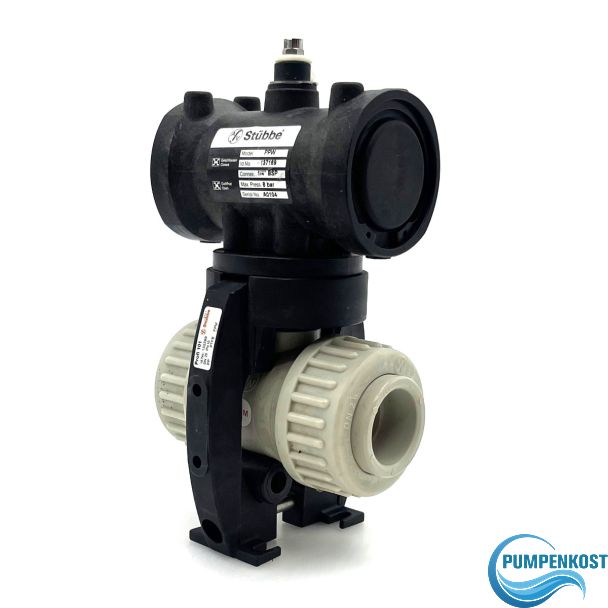 Stübbe Profi 101 Kugelhahn pneumatisch DN 25 PN 10 Pumpenkost K18/340