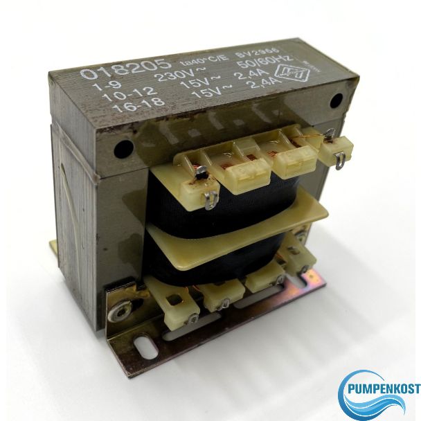 Transformator Trafo 018205 Pri. 230V Sek. 2x15V T9/354
