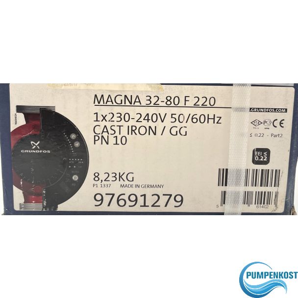 Grundfos Magna 32-80 F 220mm Heizungspumpe Stromsparpumpe 1x230V  P15/200