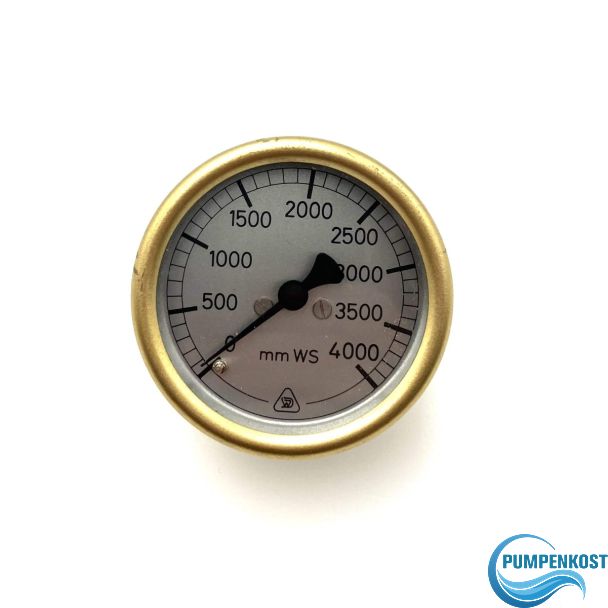 Druckmanometer 0–4000 mm Wassersäule (4 m WS) – Manometer für Öltank, Wassertank & Luft | S10/3