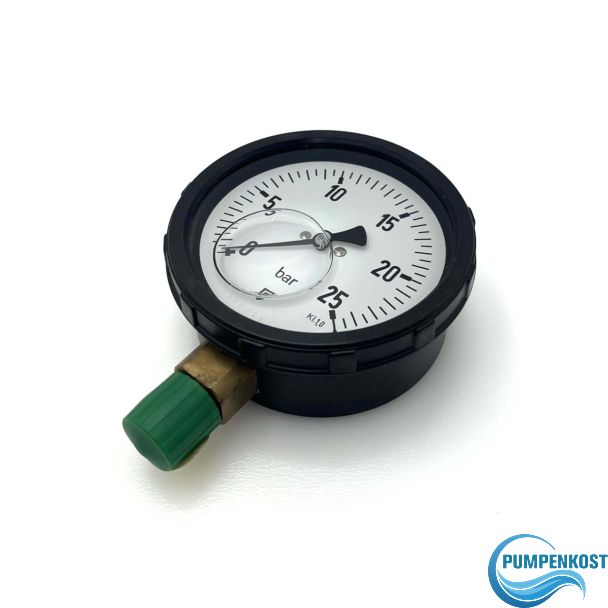 Scheich Druckmanometer 0–25 bar | Druckmesser mit Dämpfung | Industrie-Manometer S10/116