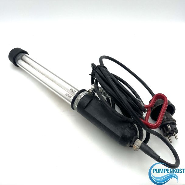 FLUOREX Arbeitshandleuchte 2x8 W Leuchtstofflampen 220 V – robuste Gummihandleuchte, wasserdicht S10/52