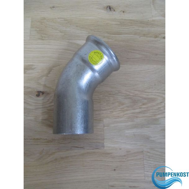 Press Bogen 45 Grad 54 mm Edelstahl Fitting Heizung K17/144