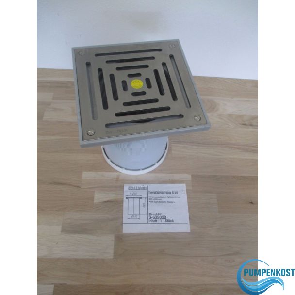 Dallmer Terrassenaufsatz S 20 Nr 3-635020 Edelstahl Rost 200 x 200 mm K17/183