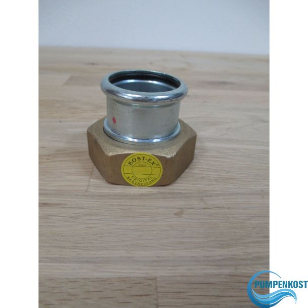 Press Übergang C - Stahl 35 mm mit Messing IG 1 1/2 Zoll Überwurfmutter K17/62