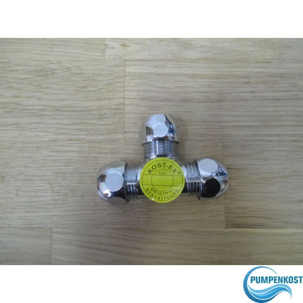 Quetschverschraubung T-Stück 3/8 Zoll 10 mm Verschraubung verchromt K17/657